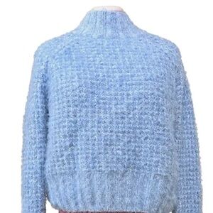 SO Women Mock Neck Eyelash Knit Sweater